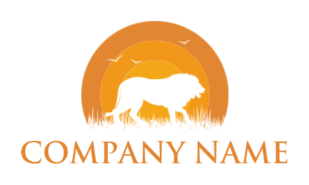 animal logo image negative space lion
