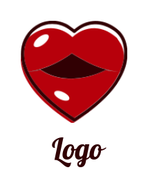 dating logo icon lips inside heart - logodesign.net