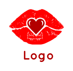 dating logo online lips with hearts - logodesign.net