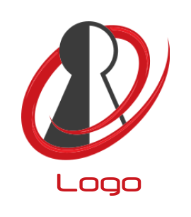 generate a security logo with lock and swoosh