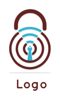 security logo icon of lock in wifi signal shape