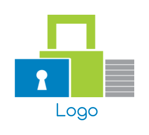 storage logo icon lock, square box and keyhole