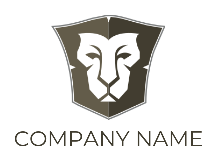 make an animal logo lion face inside the shield