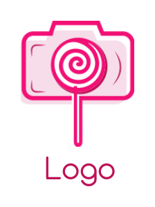 create a photography logo lollipop merged with camera - logodesign.net