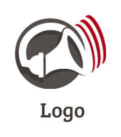make a communication logo loudspeaker with sound waves in circle