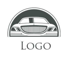 auto logo negative space car in semi-circle