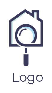property logo magnifying glass in abstract house