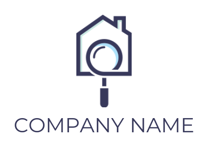 property logo magnifying glass in abstract house