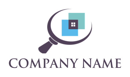 property logo window in magnifying glass