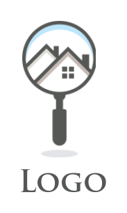 property logo roofs in magnifying glass