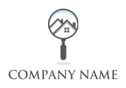 property logo roofs in magnifying glass
