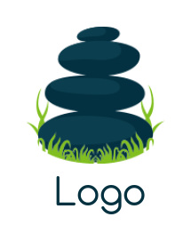 generate a spa logo massage stones with grass - logodesign.net