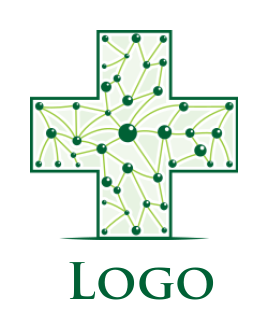 make a medical logo molecule in medical cross