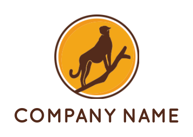 animal logo maker monkey in branch of tree