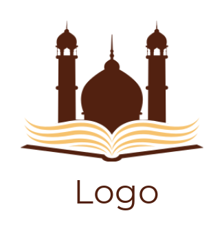 create a religious logo mosque on abstract book