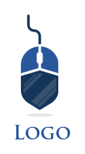IT logo icon mouse in shield shape - logodesign.net