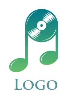 entertainment logo of music disc in music note