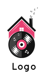 create a music logo music house with disk - logodesign.net