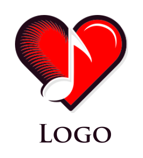 music logo icon music note in heart - logodesign.net