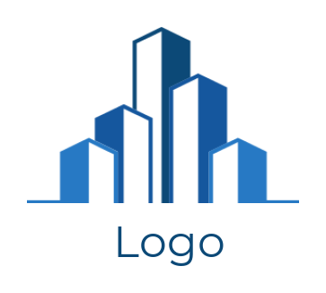 real estate logo illustration negative space abstract buildings - logodesign.net