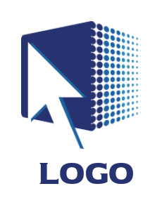 advertising logo negative space arrow merged with half tone box