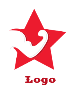 create a fitness logo space biceps inside star