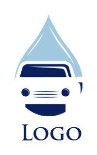 auto logo negative space car in water drop 
