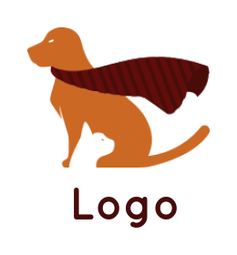 pet logo icon negative space cat dog with cape