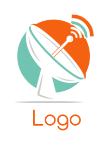 media logo negative space satellite dish with signals