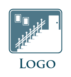 property logo negative space stairs and door