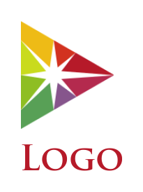 advertising logo maker star in colorful triangle