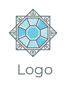gemstones logo online octagon gem set in star