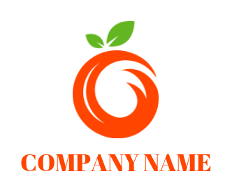 Letter O logo maker forming orange with leaves