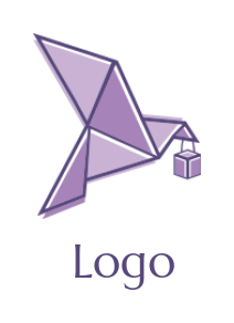 make a logistics logo origami  bird with parcel - logodesign.net