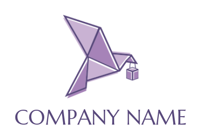 make a logistics logo origami  bird with parcel - logodesign.net