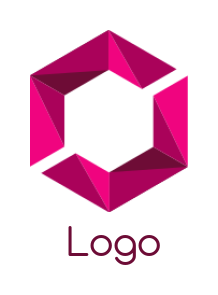 marketing logo maker origami hexagon - logodesign.net