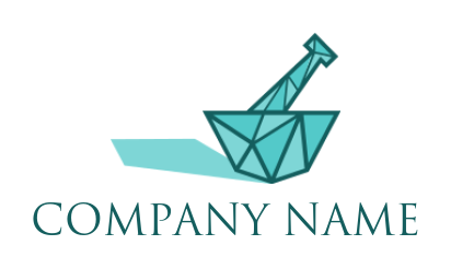 pharmacy logo template origami mortar and pestle - logodesign.net