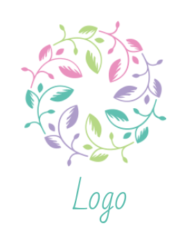 home improvement logo ornamental leaves circle