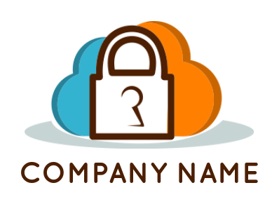 generate a security logo icon padlock with cloud