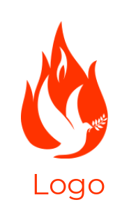 create a pet logo peace bird dove on fire - logodesign.net