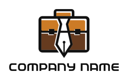 design an HR logo pen nib merged with tie and briefcase 