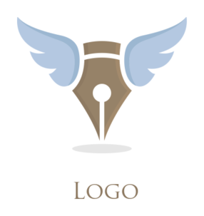 education logo maker pen with wings