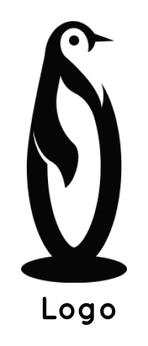 pet logo template penguin silhouette