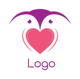 pet logo icon pigeon with heart