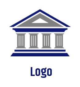 design a law firm logo pillar in front of courthouse building