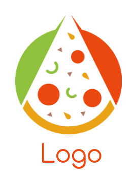 food logo icon negative space pizza in circle
