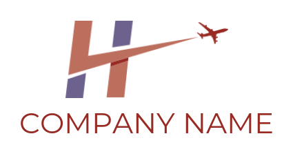 travel logo plane flying forming Letter H