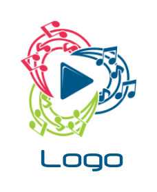 make a music logo play button inside music notes