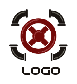construction logo plumbing door wheel with pipes