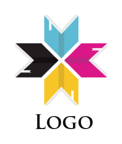 arts logo icon colored books in arrow shape